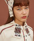 Card Collar Trimmed Blouse